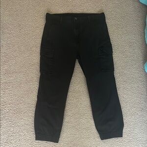 Levi's Black Cargo Pants with Tapered Fit